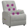 vidaXL Poltrona Alzapersona Massaggiante Grigio Chiaro in Scamosciato