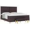 vidaXL Letto a molle con testiera Marrone Scuro 200 x 180 cm Tessuto