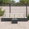 vidaXL Set di divani con cuscino 5 pcs Nero e Crema polyrattan