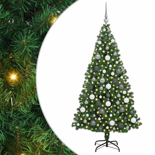 vidaXL Albero di Natale artificiale con 300 LED Verde 180 cm