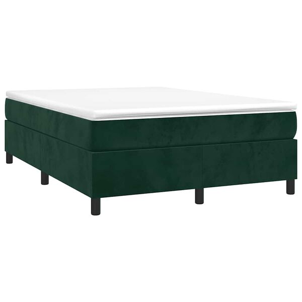 vidaXL Struttura Letto a Rete a Molle Verde Scuro 140x200 cm in Velluto