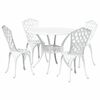 vidaXL Set da Pranzo per Giardino 5 pcs Bianco Alluminio