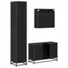 vidaXL Set di mobili per il bagno 3 pcs Rovere Nero Legno multistrato