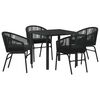 vidaXL Set da Pranzo per Giardino 5 pcs Nero