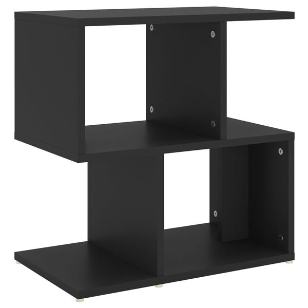 vidaXL Comodino Nero 50x30x51,5 cm in Legno Multistrato