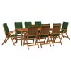 vidaXL Set da pranzo da giardino da 9 pezzi Naturale