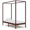 vidaXL Giroletto Baldacchino senza Materasso Marrone Pino 100x200cm