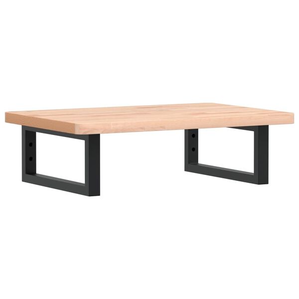 vidaXL Ripiano a Parete per Lavabo in Acciaio e Massello di Faggio