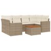 vidaXL Set Divani da Giardino 7 pz con Cuscini Beige in Polyrattan