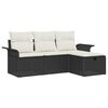 vidaXL Set Divano da Giardino 4 pz Nero e Crema polyrattan