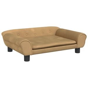 vidaXL Lettino per Cani Marrone 70x48x22 cm in Velluto