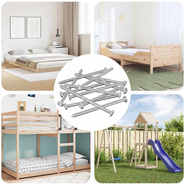 vidaXL Viti per mobili 1000 pcs Argento Acciaio