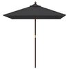vidaXL Ombrellone da Giardino con Palo in Legno Nero 198x198x231 cm