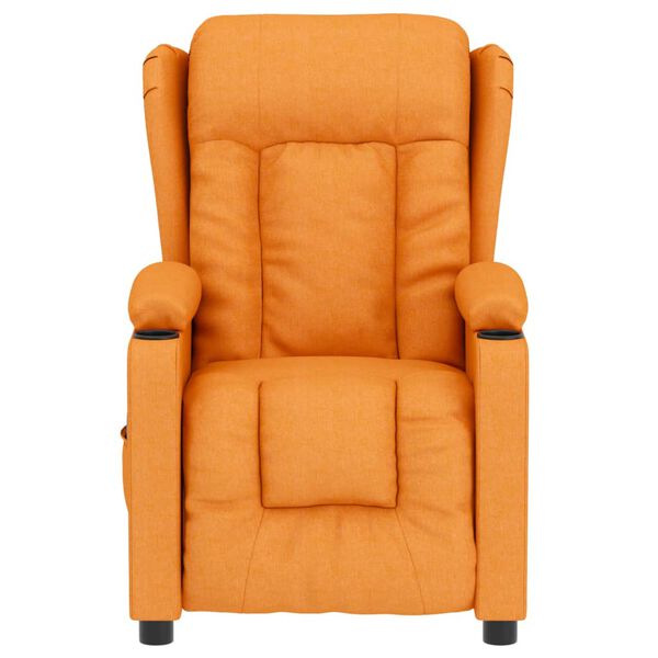 vidaXL Poltrona Alzapersona Massaggiante Giallo Scuro in Tessuto