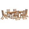 vidaXL Set Pranzo da Giardino 7pz Legno Massello di Acacia e Textilene