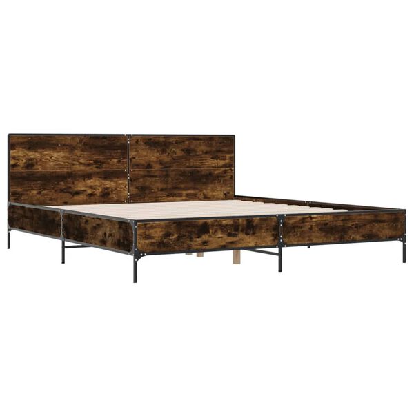 vidaXL Giroletto Rovere Fumo 200x200 cm in Legno Multistrato e Metallo