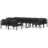 vidaXL Set Divani da Giardino 10 pz con Cuscini in Alluminio Antracite