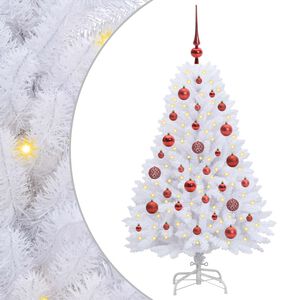 vidaXL Albero di Natale Artificiale con Rami Pieghevoli Bianco 120 cm