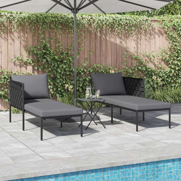 vidaXL Lettino da Sole 2-persona Antracite 115 x 153 x 69.5cm Acciaio