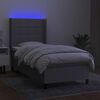 vidaXL Letto a Molle Materasso e LED Grigio Chiaro 80x200 cm Tessuto