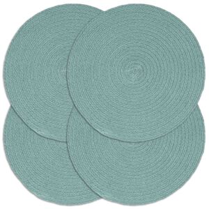 vidaXL Tovagliette 4 pz Grigio Neutro 38cm Rotonde in Cotone