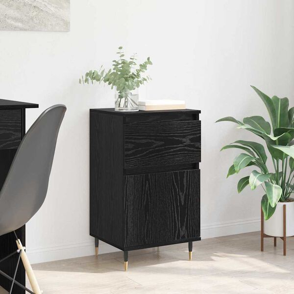 vidaXL Credenza con cassetto Rovere Nero 40 x 35 x 70 cm