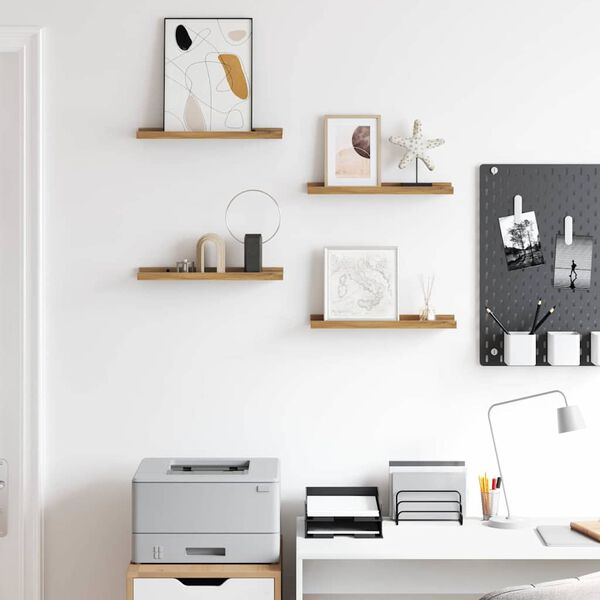 vidaXL Scaffale da parete con lo scaffale 4 pcs Marrone 40 x 9 x 3 cm