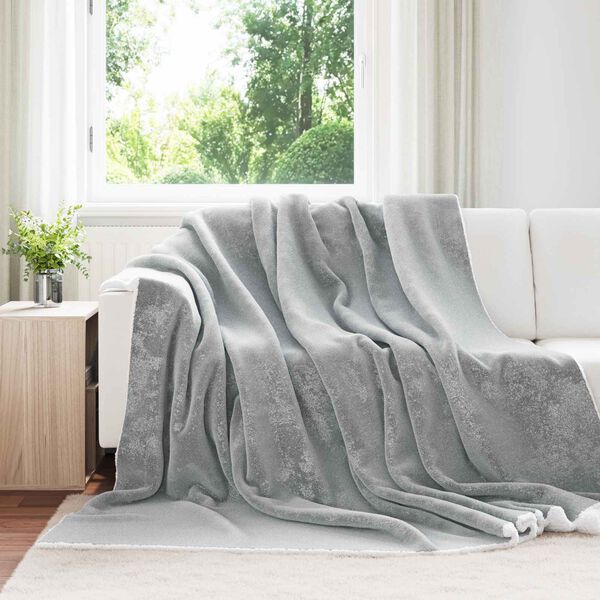 vidaXL Coperta Grigio 240 x 270 cm Panno