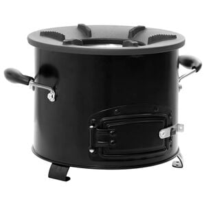 vidaXL Stufa a Legna da Campeggio Nera 36x26x22,5 cm Metallo