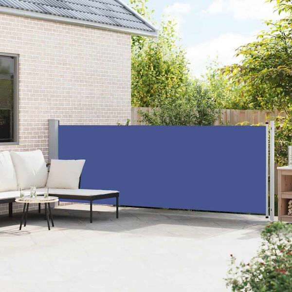 vidaXL Tenda Laterale Retrattile per Patio 140x600 cm Blu