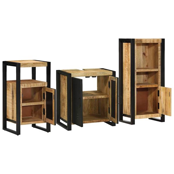 vidaXL Set di mobili per il bagno 3 pcs Legno di mango massello