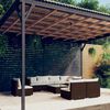 vidaXL Set Divani da Giardino 9 pz con Cuscini in Polyrattan Marrone