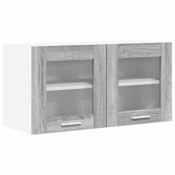 vidaXL Armadio pensile Grigio Sonoma e Bianco 80 x 31 x 40 cm