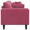 vidaXL Divano con cuscino Rosso Vino 250 x 77 x 76 cm Velluto