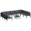 vidaXL Set Divano da Giardino 10 pz Nero Acciaio