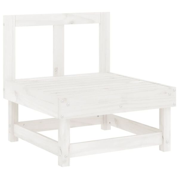 vidaXL Set Salotto da Giardino 8 pz in Legno Massello di Pino Bianco