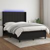 vidaXL Letto a Molle con Materasso e LED Nero 140x190 cm in Tessuto