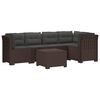 vidaXL Divano da Giardino 5 Posti con Cuscini Stile Rattan PP Marrone