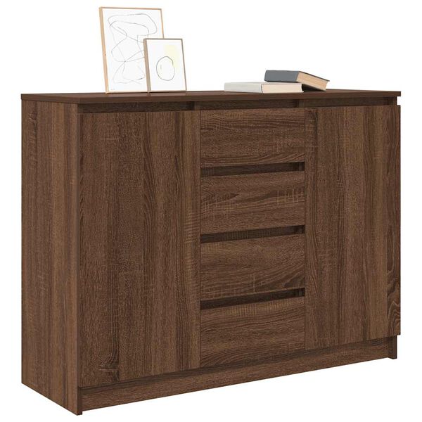 vidaXL Credenza con Cassetti Rovere Marrone 100,5x35x76 cm Truciolato