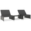 vidaXL Sedie da Giardino Reclinabili 2 pz con Tavolo in Polyrattan