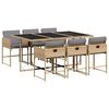 vidaXL Set Pranzo da Giardino 7 pz con Cuscini Beige Misto Polyrattan