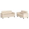 vidaXL Set Divani 2 pz con Cuscini Beige in Tessuto Microfibra
