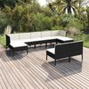 vidaXL Set Divani da Giardino 9 pz con Cuscini in Polyrattan Nero