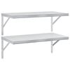 vidaXL Mensole a Muro 2 pz 75x40 cm Argento in Acciaio Inossidabile