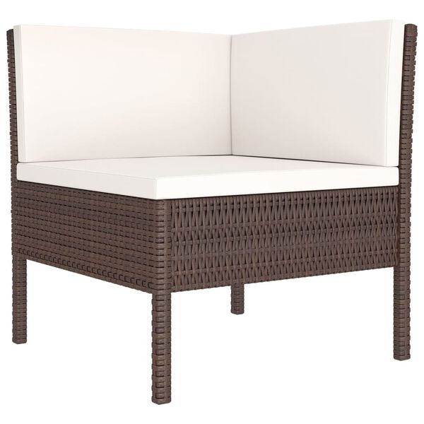 vidaXL Set Divani da Giardino 12 pz con Cuscini in Polyrattan Marrone