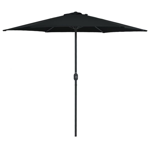 vidaXL Ombrellone da Giardino con Palo in Alluminio 270x246 cm Nero