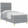vidaXL Letto a molle con testiera Grigio chiaro 90 x 200 cm Tessuto