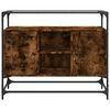 vidaXL Credenza Piano Vetro Rovere Fumo 98x35x81cm Legno Multistrato