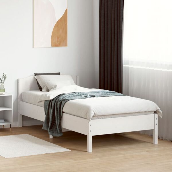 vidaXL Letto senza Materasso Bianco 90x190 cm in Legno Massello Pino