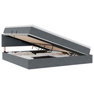 vidaXL Letto con contenitore e LED Grigio scuro 200 x 200 cm Velluto
